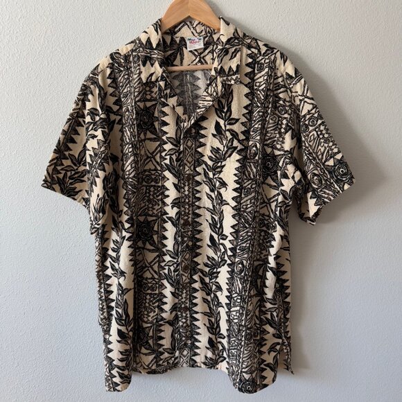 Go Barefoot Short Sleeve Hawaiian Button Down Shirt Size 2XL - Picture 3 of 6